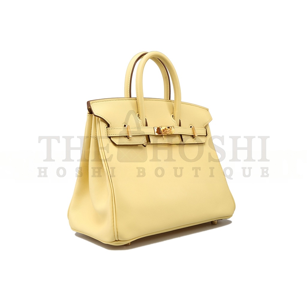H**me5 BIRKIN 25 SWIFT LEATHER GOOSE EGG YELLOW GOLD BUCKLE BAG H049362CK07 (25*20*13cm) Master Quality